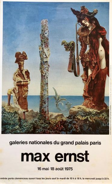 null Max Ernst (d'après), Galeries nationales du Grand Palais, Paris, 1975. Affiche...