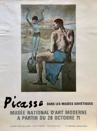 null Pablo Picasso (d'après), Picasso dans les musées soviétiques, 1971. Affiche...