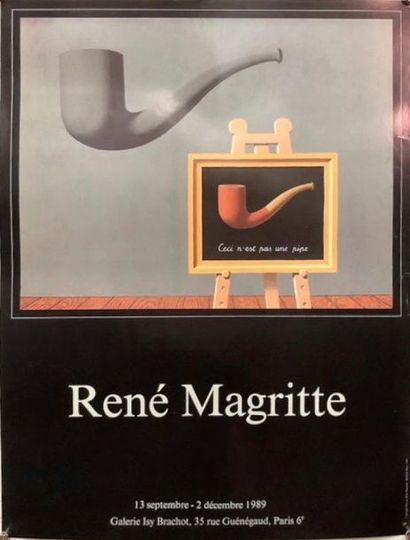null René Magritte (d'après), Galerie Isy Brachot, 1989. Affiche offset non entoilée....