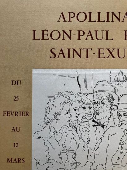 null Anonyme, 3 amis du 6ème art, Apollinaire, Léon-Paul Fargue, Saint-Exupéry. 1961....