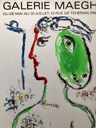 Marc Chagall (d'après), Galerie Maeght. Marc Chagall (d'après), Galerie Maeght. Lithographie...