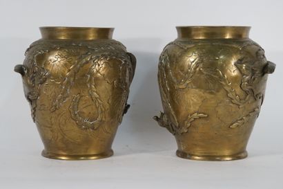 JAPON. Paire de vase en bronze JAPON, début du XXème siècle
Paire de vase en bronze...