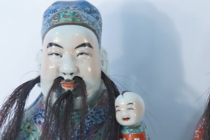 CHINE.Ensemble de trois statues d'immortels CHINE, début du XXème siècle
Ensemble...