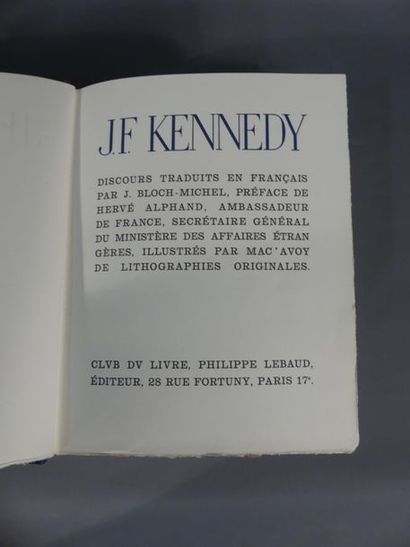 KENNEDY discours 1 vol KENNEDY discours 1 vol in folio plein veau estampé ex num...