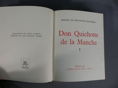 CERVANTES Don Quichotte 4 vol in folio CERVANTES ill par REY VILA . Don Quichotte...