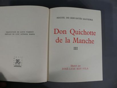 CERVANTES Don Quichotte 4 vol in folio CERVANTES ill par REY VILA . Don Quichotte...
