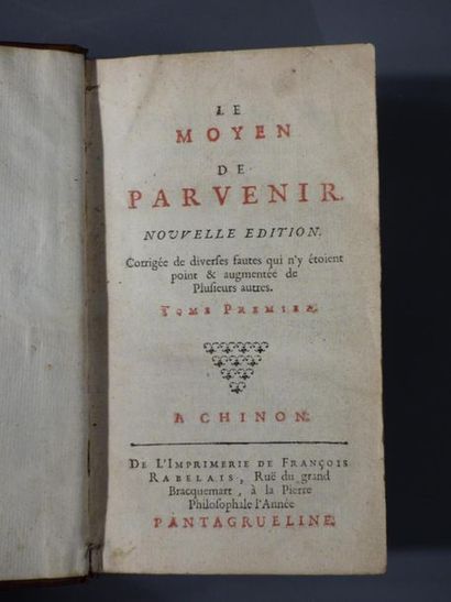 François BEROALDE de VERVILLE François BEROALDE de VERVILLE," Le moyen de parvenir",...