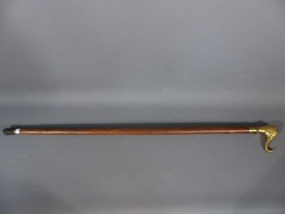 CANNE EPEE Canne épée à pommeau en laiton en forme d'éléphant. Longeur : 90 cm 