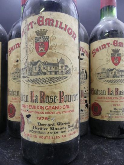 CHATEAU LA ROSE POURRET 1978. 5 bouteilles de CHATEAU LA ROSE POURRET 1978. SAint...