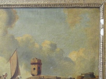 Paire d'Huile sur toile XIXe Ecole française du XIXème siècle. Paire d'huile sur...