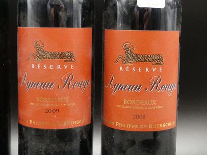 null Lot de 3 bouteilles comprenant 2 AGNEAU ROUGE Bordeaux Phillippe de Rothschild...
