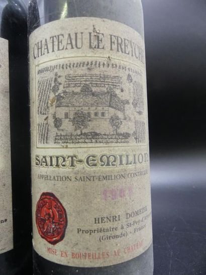 null 2 bouteilles de CHATEAU LE FREYCHE Saint émilion 1963 et 1985. Quelques taches...