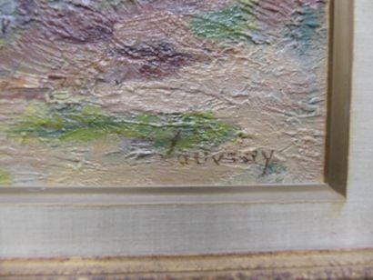 Abel LAUVRAY Abel LAUVRAY (1870-1950). Bords du Rhône. huile sur toile, Signé en...