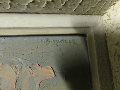 Louis Bissinger Louis BISSINGER (1899-1978) Bord de mer, huile sur panneau, Signé...