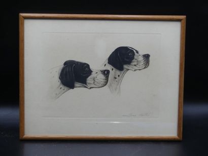 Jean HERBLET Jean HERBLET (1893-1985) d'après . English pointer's, lithographie,...