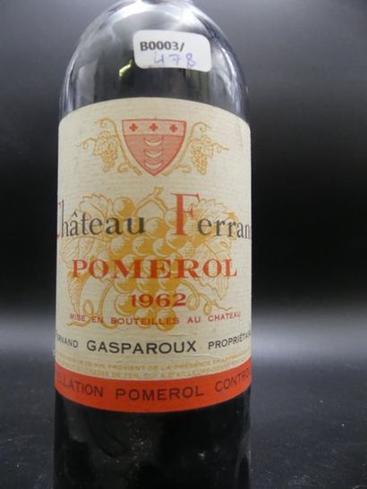 null 1 Bouteille de CHATEAU FERRAND 1962 Pomerol Domaine Fernand Gasparoux. GTrès...