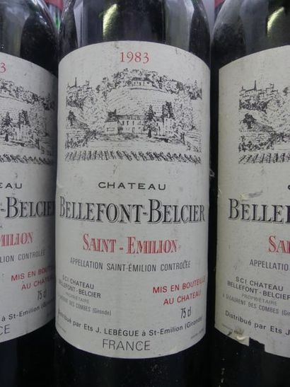 CHATEAU BELLEFONT-BELCIER 8 bouteilles de CHATEAU BELLEFONT-BELCIER 1983. Saint-Emilion....