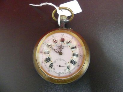Régulateur fin XIXe Régulateur, montre chronographe en cuivre, à pastilles ciselées...