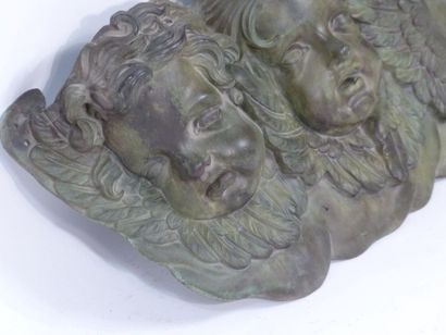 Projet fontaine bronze 3 têtes d'anges- Fin XVIIIe Important projet de fontaine en...