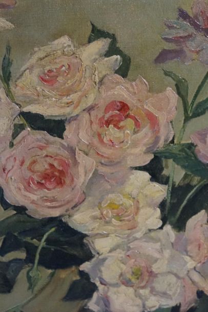 Paul DE LASSENCE. Paul DE LASSENCE (1886-1962) Bouquet de fleurs, huile sur toile,...