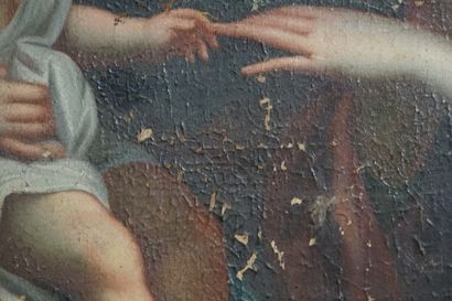 Ecole du XVIIème siècle. Vierge à l'Enfant dans un paysage Ecole française du XVIIème...