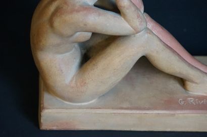 ART DECO Maurice GUIRAUD-RIVIERE Pensées Sculpture en terre cuite patinée Maurice...