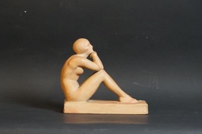 ART DECO Maurice GUIRAUD-RIVIERE Pensées Sculpture en terre cuite patinée Maurice...