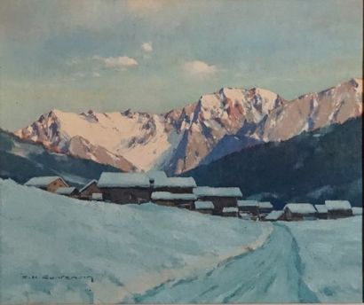 Charles Henry CONTENCIN Charles Henry CONTENCIN (1898-1955) Soir d'hiver à Molines...