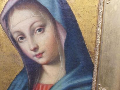 Vierge en buste sur fond or Ecole italienne du XVIIème siècle, Vierge en buste sur...
