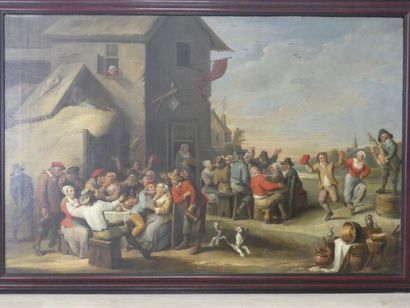 Gillis van TILBORCH Attribué à Gillis van TILBORCH (1625 1678) Banquet de paysans,...