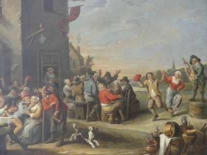Gillis van TILBORCH Attribué à Gillis van TILBORCH (1625 1678) Banquet de paysans,...