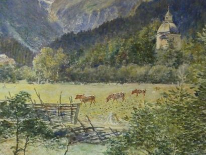 Rudolf VON ALT Rudolf VON ALT (1812-1905) Paysage, aquarelle sur papier, Signé en...