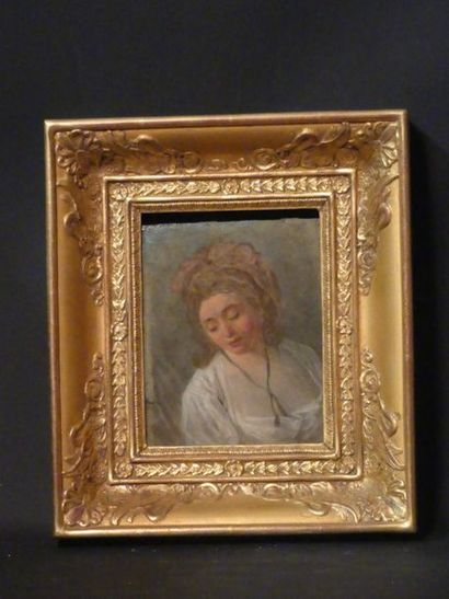 Portrait de femme Ecole française du XIXème siècle, Portrait de femme, huile sur...