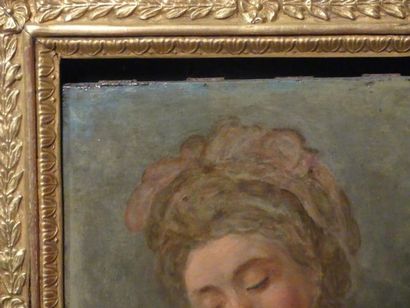 Portrait de femme Ecole française du XIXème siècle, Portrait de femme, huile sur...