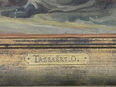 Octave TASSAERT Attribué à Octave TASSAERT (1800-1874) Enfant endormi, huile sur...