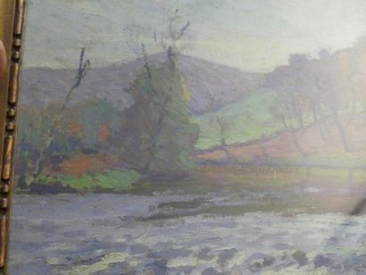 Paul MADELINE Paul MADELINE ( 1863-1920 ) Paysage, huile sur toile, Signé en bas...