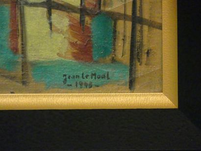 Jean LE MOAL Jean LE MOAL (1909-2007) Allée d'arbres, huile sur toile, Signé en bas...