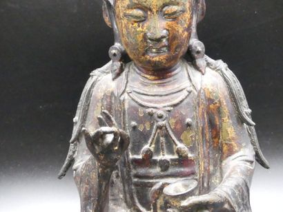 CHINE. Statuette. Dynastie Ming Statuette en bronze laqué or
Chine, dynastie Ming,...