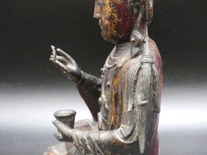 CHINE. Statuette. Dynastie Ming Statuette en bronze laqué or
Chine, dynastie Ming,...