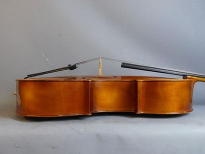 Violoncelle Violoncelle moderne en bois avec son étui. Longueur : 78 cm