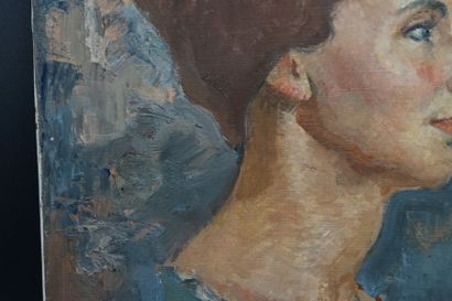 ALEXANDRE BONDICOV Alexandre BONDICOV. Profil de femme, huile sur toile. Dimensions...