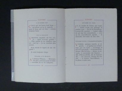René BOYLESVRE, Henri de REGNIER, SAPPHO : LOT de 4 ouvrages ill. par Sylvain SAUVAGE....