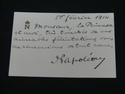 Prince Napoléon Victor, billet 1914. Prince Napoleon Victor, à propos de la naisssance...