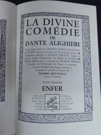 DANTE ALIGHIERI La Divine Comédie DANTE ALIGHIERI : « La divine Comédie. » d'après...