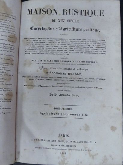 Maison Rustique du XIX° siècle. Encyclopédie d'agriculture pratique. Maison Rustique...