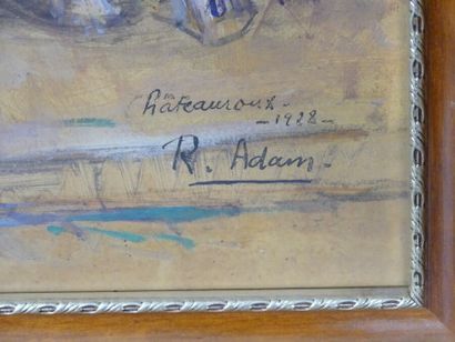 Raoul ADAM Raoul ADAM (1881-1948) Groupe de personnages, gouache sur papier, Signé...