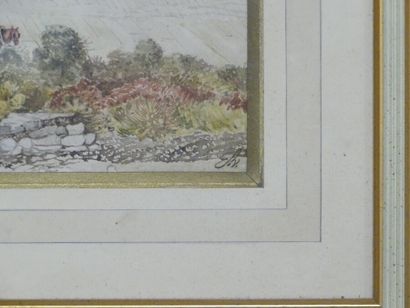 null Edouard Henri GIRARDET (1819-1880) ?. Vues de villages, aquarelles sur papier...