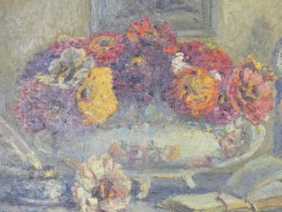 Raoul ADAM Raoul ADAM (1881-1948) Bouquet de fleurs, huile sur toile, Signé en bas...