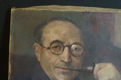 Max Léon MOREAU Max Léon MOREAU (1902-1992) Portrait d'homme, huile sur toile, Signé...