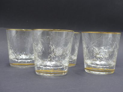 CRISTALLERIE SAINT-LOUIS. Cinq verres à Whisky CRISTALLERIE SAINT-LOUIS. Cinq verres...